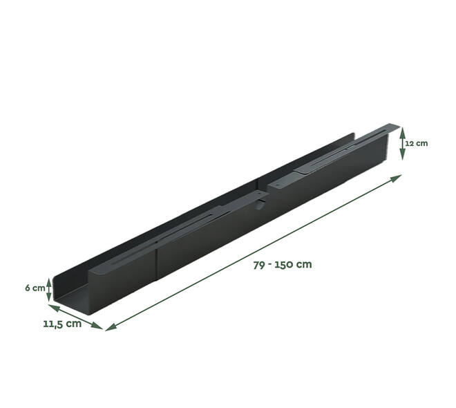 Kabelgoot BRASQ verstelbaar 75-150cm CT100 zwart