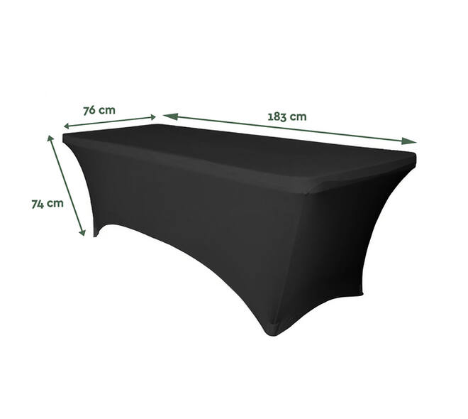 Tafelrok BRASQ 183x76x74cm zwart