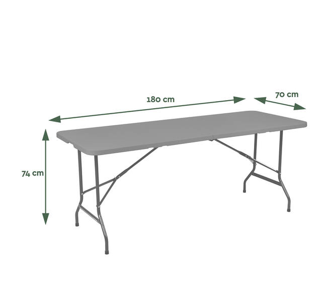 Vouwtafel BRASQ 180x70x74cm FT180 grijs