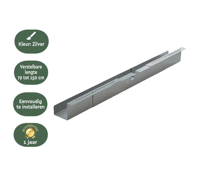 Kabelgoot BRASQ verstelbaar 75-150cm CT100 zilver