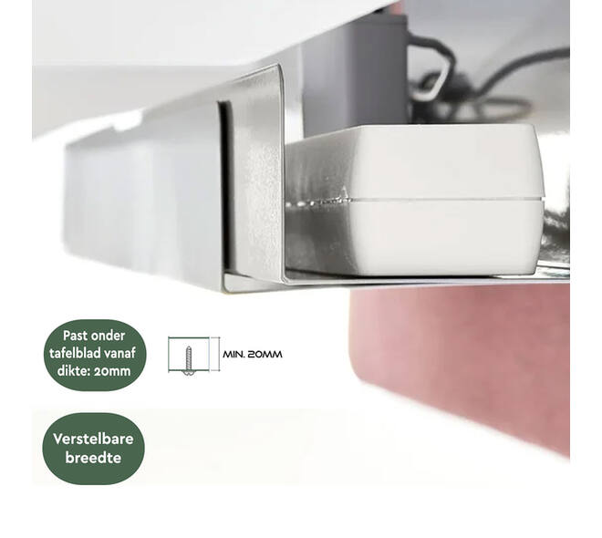Kabelgoot BRASQ verstelbaar 75-150cm CT100 zilver
