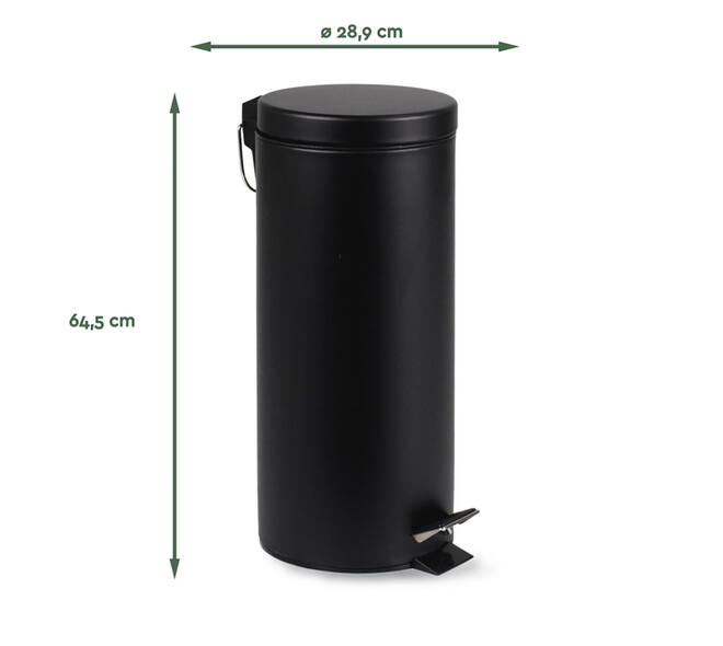 Pedaalemmer BRASQ 30 liter zwart