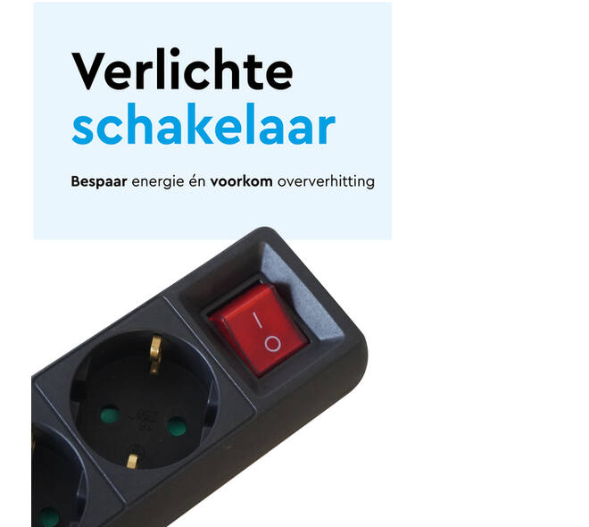 Stekkerdoos BRASQ 5 voudig 5 meter zwart