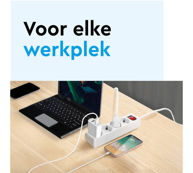 Stekkerdoos BRASQ 5 voudig 5 meter zwart
