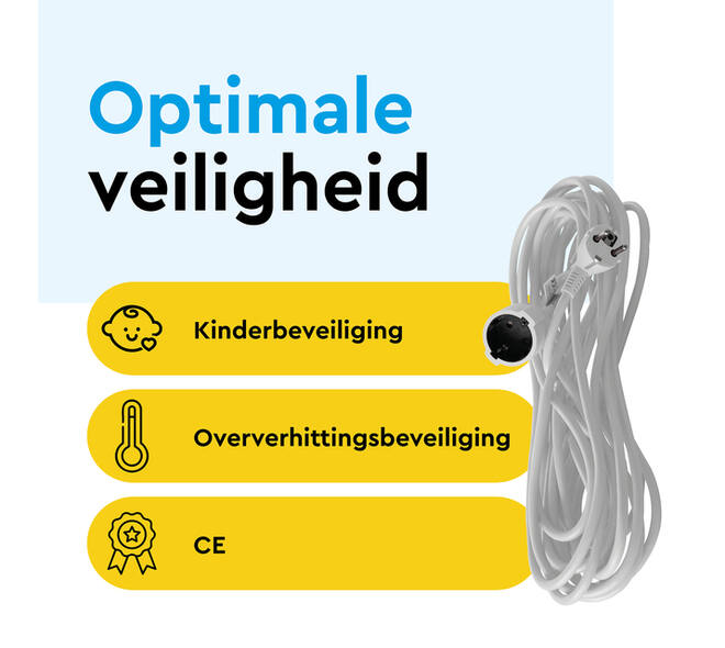 Verlengkabel BRASQ 20m wit