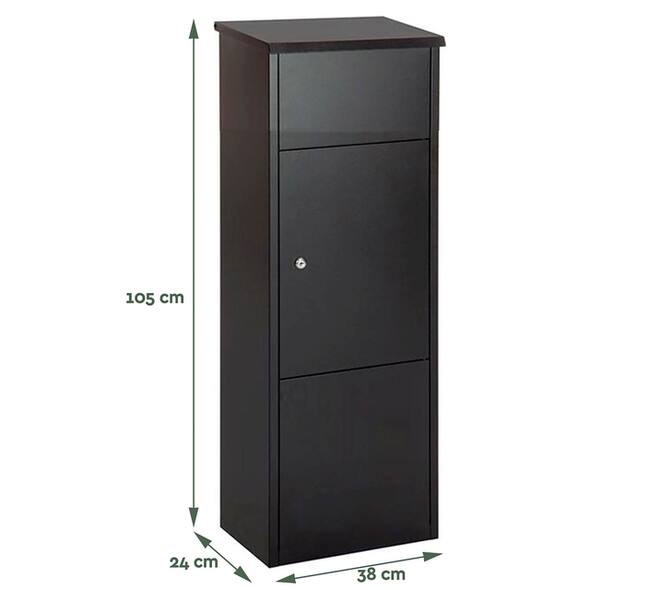 Pakketbrievenbus BRASQ 105x38x24cm PB400 Zwart