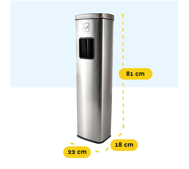 Afvalbak met asbak BRASQ 20 liter AT400 rvs
