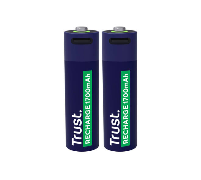 Batterij Trust USB-C oplaadbaar AA 2 stuks