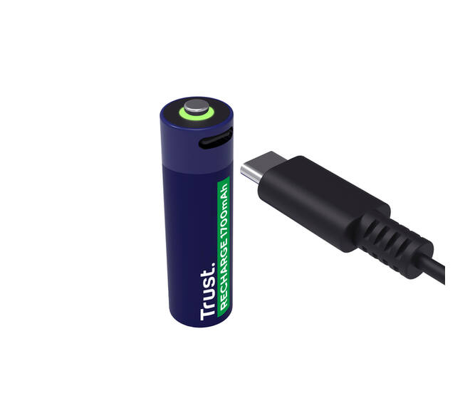 Batterij Trust USB-C oplaadbaar AA 2 stuks