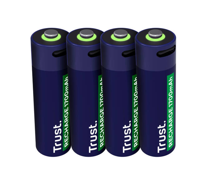 Batterij Trust USB-C oplaadbaar AA 4 stuks