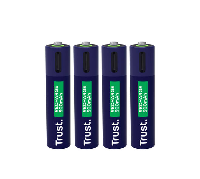 Batterij Trust USB-C oplaadbaar AAA 4 stuks