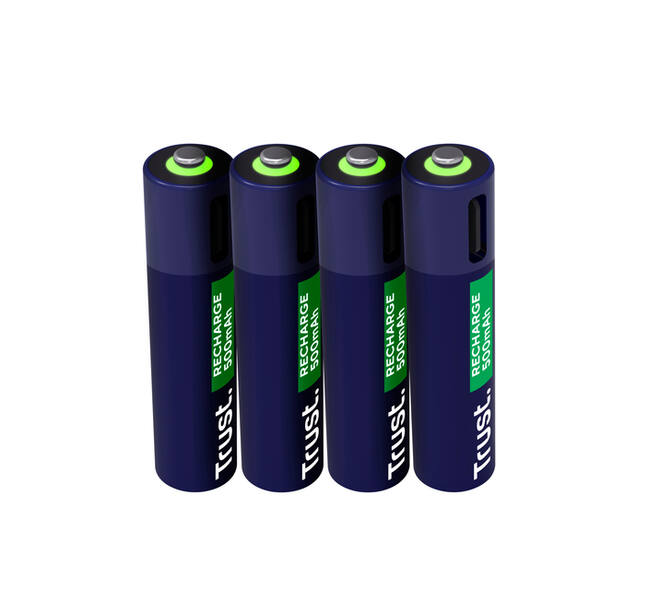 Batterij Trust USB-C oplaadbaar AAA 4 stuks