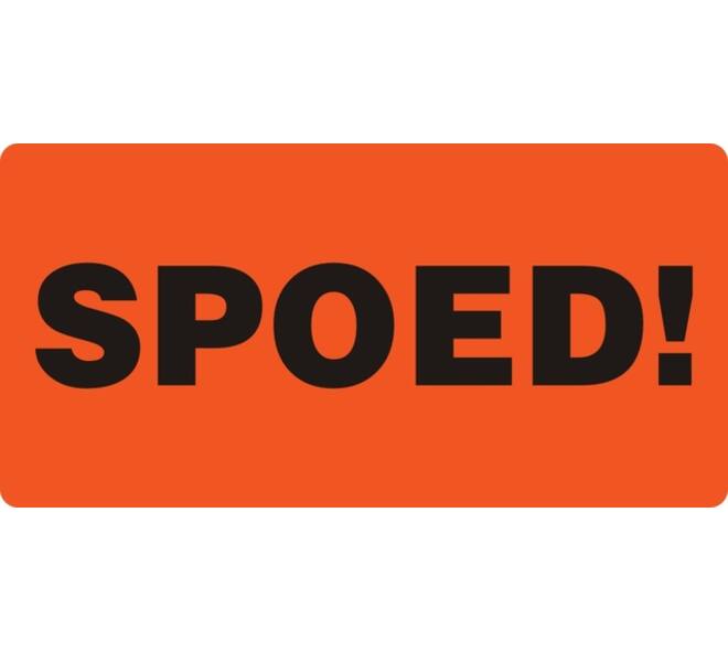 Waarschuwingsetiket IEZZY spoed 80mmx40mm 500 stuks