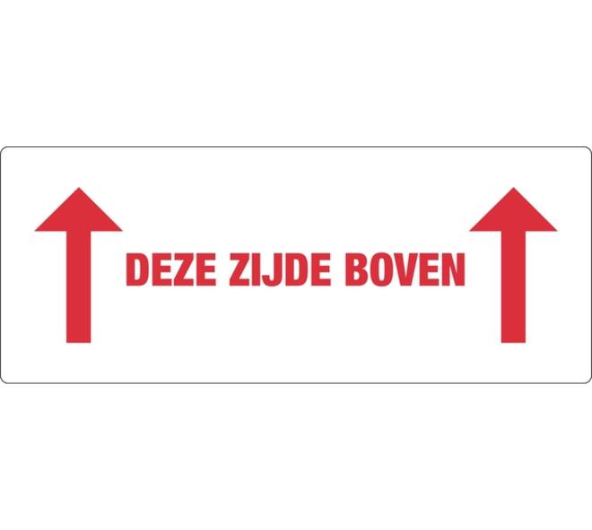 Waarschuwingsetiket IEZZY deze zijde boven 150mmx60mm 500 stuks