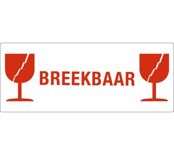Waarschuwingsetiket IEZZY glas breekbaar 150mmx60mm 500 stuks