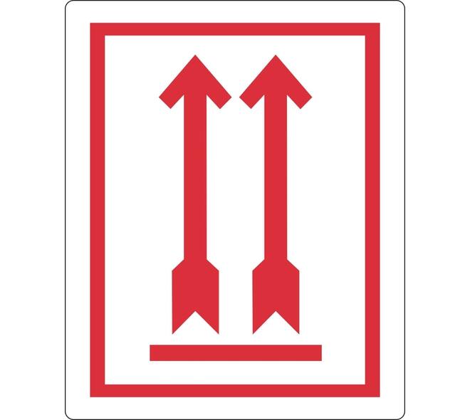 Waarschuwingsetiket IEZZY pijl omhoog 74x105mm 500 stuks