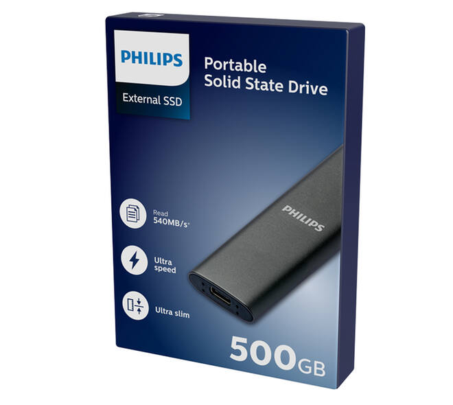SSD Philips External 500 GB Ultra Speed Space Grey
