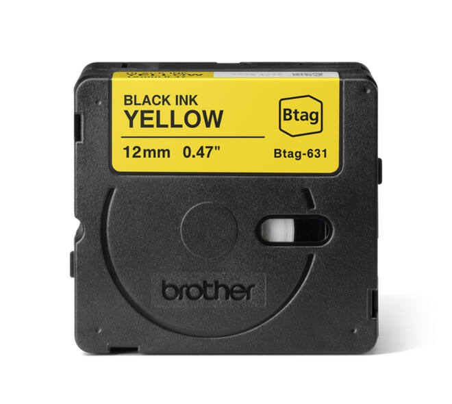 Labeltape Brother P-touch Btag-631 standaard 12mm zwart op geel
