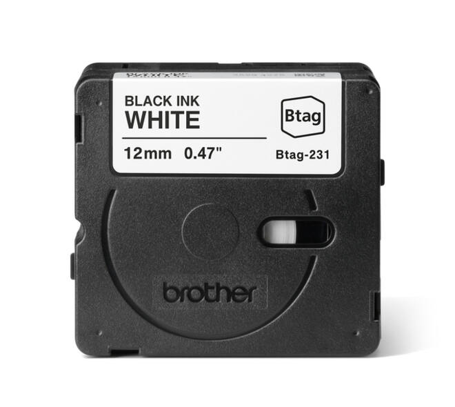 Labeltape Brother P-touch Btag-231 standaard 12mm zwart op wit