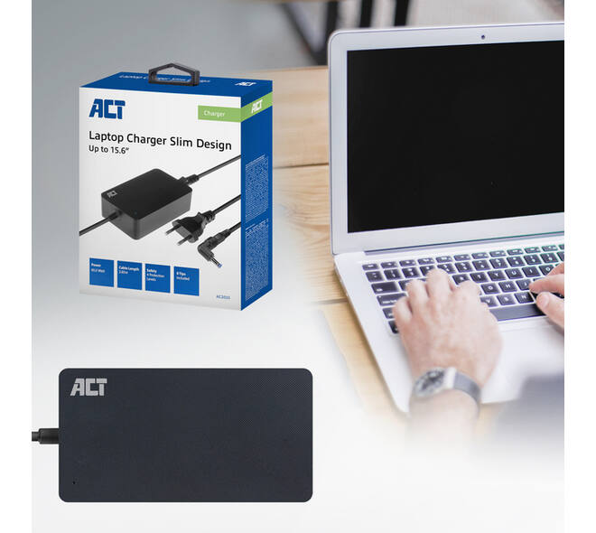 Laptop Oplader ACT Compact universeel 65W