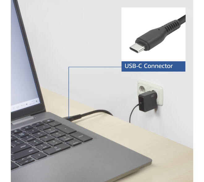 Laptop Oplader ACT USB-C Power Delivery 65W 2mtr