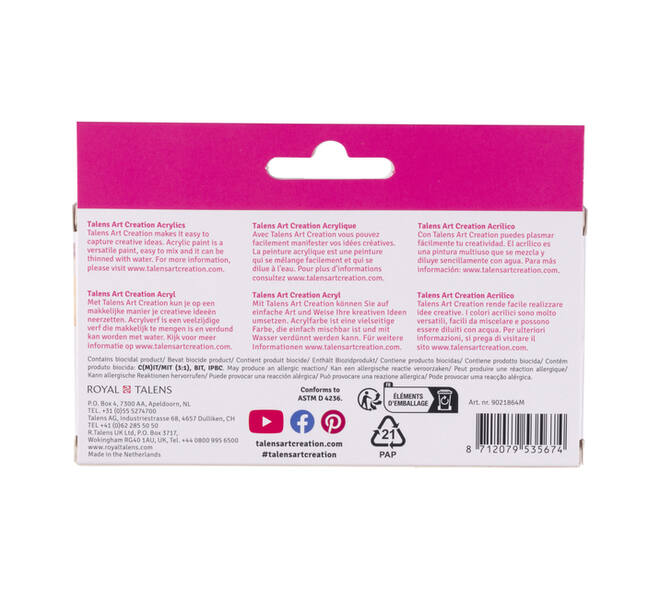 Acrylverf Talens Art Creation Reflex assorti 6 tubes à 12 ml