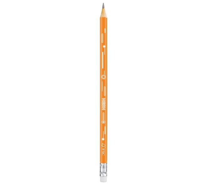 Potlood Maped Neon met gum pot à 72 stuks assorti