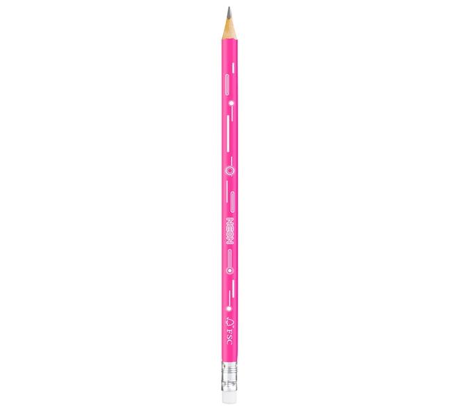 Potlood Maped Neon met gum pot à 72 stuks assorti