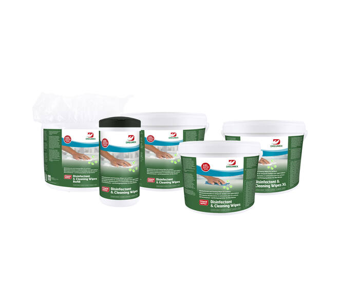 Desinfectiedoekjes Dreumex Disinfectant & Cleaning navulling 800 stuks wit