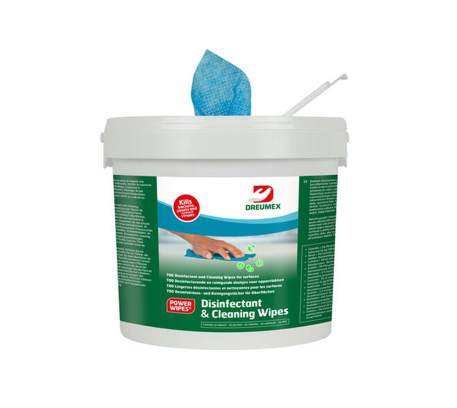 Desinfectiedoekjes Dreumex Disinfectant & Cleaning emmer 700 stuks blauw