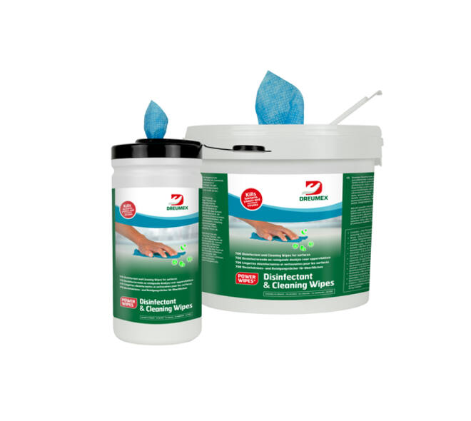 Desinfectiedoekjes Dreumex Disinfectant & Cleaning emmer 700 stuks blauw