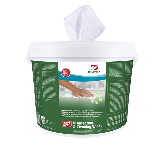 Desinfectiedoekjes Dreumex Disinfectant & Cleaning emmer 800 stuks wit