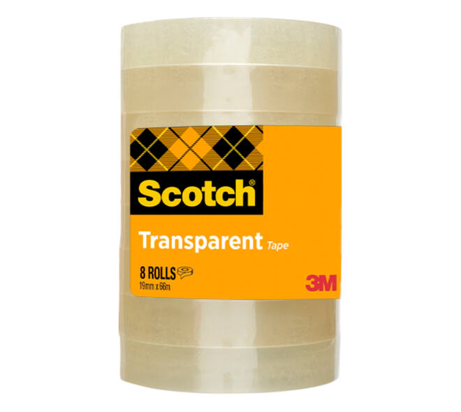 Plakband Scotch 508 19mmx66m transparant 8 rollen