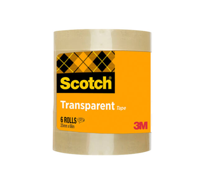 Plakband Scotch 508 25mmx66m transparant 6 rollen