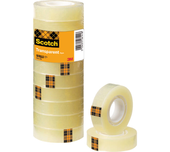 Plakband Scotch 508 15mmx33m transparant 10 rollen