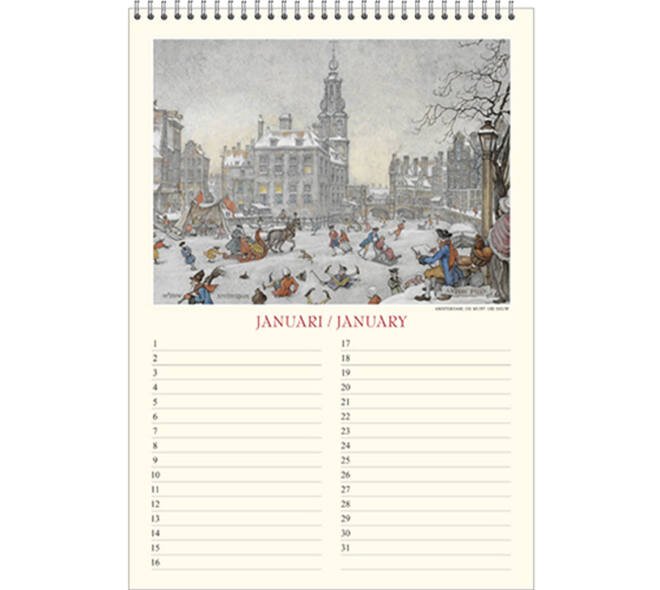 Verjaardagskalender Anton Pieck Zicht op haven A4