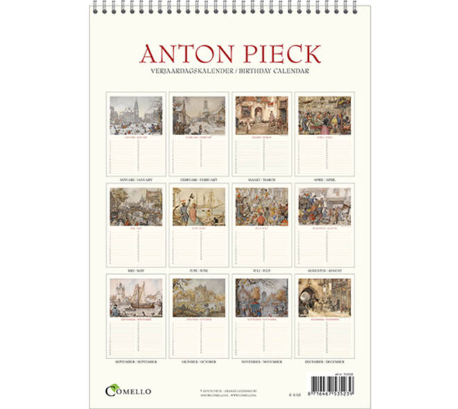 Verjaardagskalender Anton Pieck Zicht op haven A4