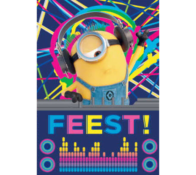 Wenskaart Hallmark uitnodiging Minions pak à 6 stuks
