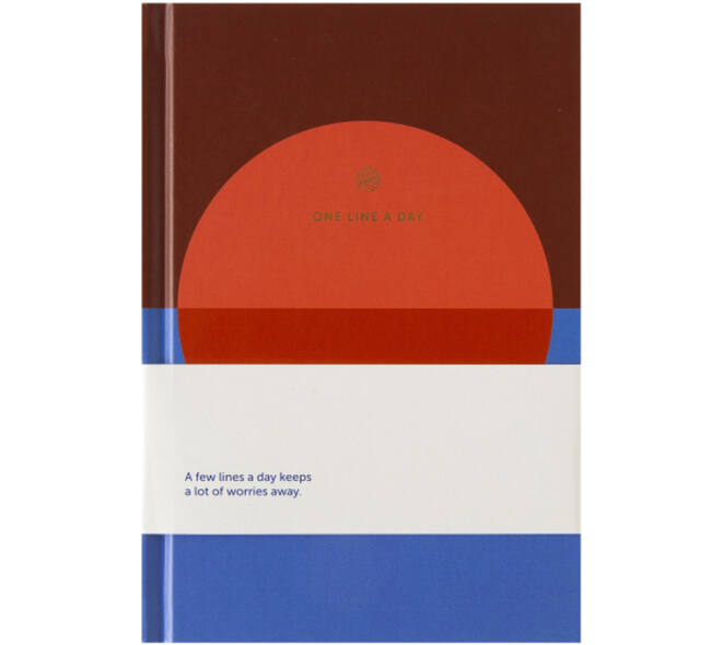 Notitieboek A5 One line a day blauw rood A-Journal