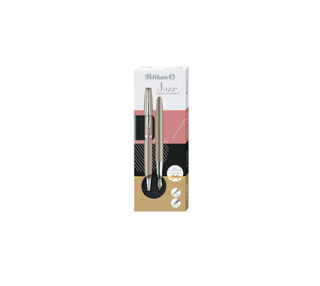 Schrijfset Pelikan Jazz Noble Elegance K36+P36 medium taupe