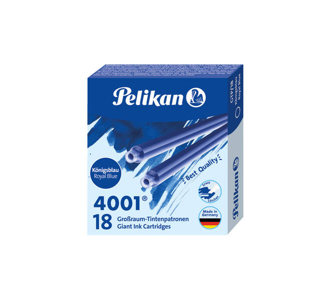 Inktpatroon Pelikan 4001 lang koningsblauw 18 stuks