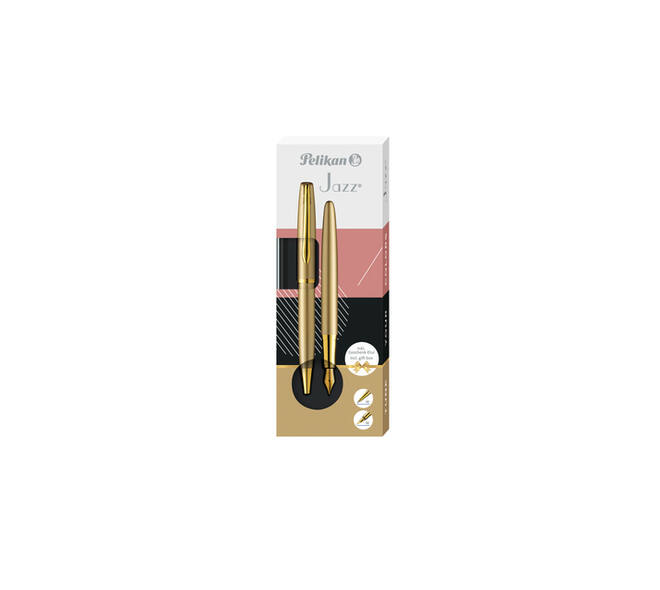 Schrijfset Pelikan Jazz Noble Elegance K36+P36 medium gold