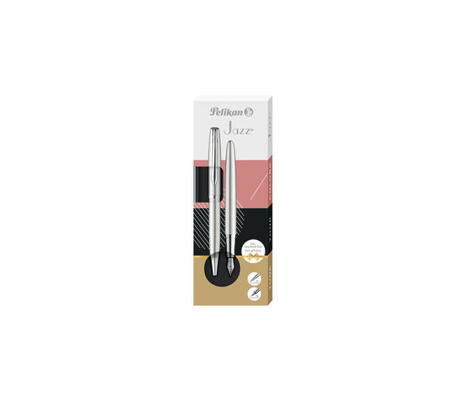 Schrijfset Pelikan Jazz Noble Elegance K36+P36 medium silver