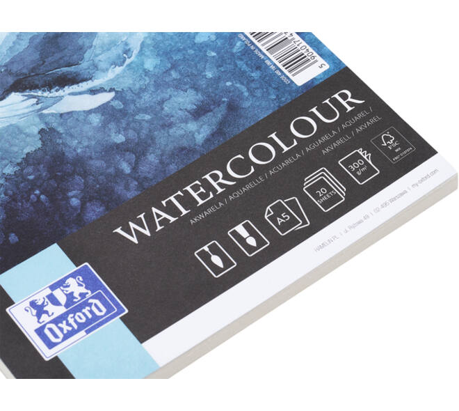Aquarelblok Oxford Watercolour A5 20 vel 300 gram spiraal