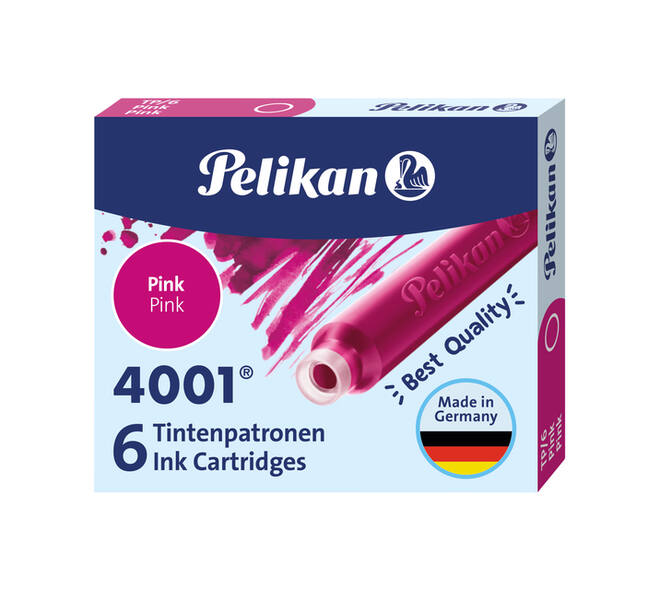 Inktpatroon Pelikan 4001 roze 6 stuks