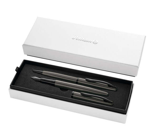 Schrijfset Pelikan Jazz Noble Elegance K36+P36 metaal stone
