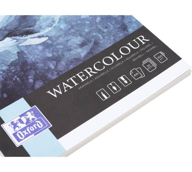 Aquarelblok Oxford Watercolour A4 20 vel 300 gram gelijmd