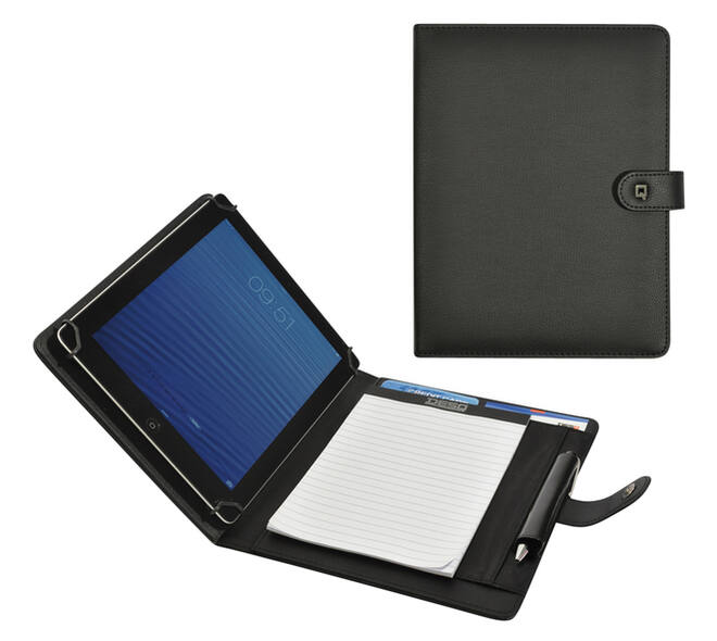 Schrijfmap DESQ voor tablet 7"-10" met sluitclip zwart