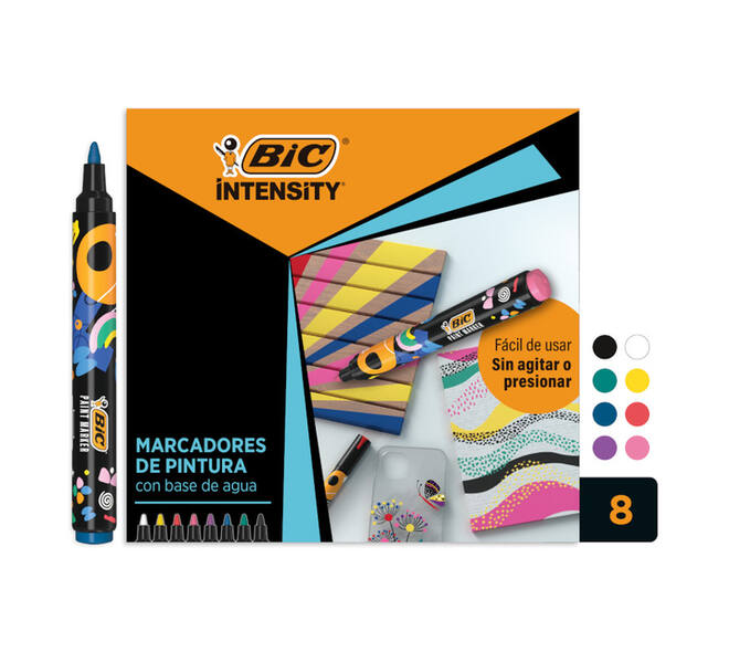 Paintmarker Bic Intensity assorti 8 stuks