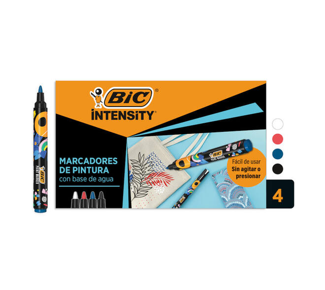 Paintmarker Bic Intensity assorti 4 stuks